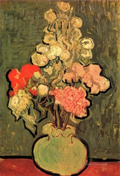 Still Life Vase with Rose Mallows Vincent van Gogh Oil Paintings
